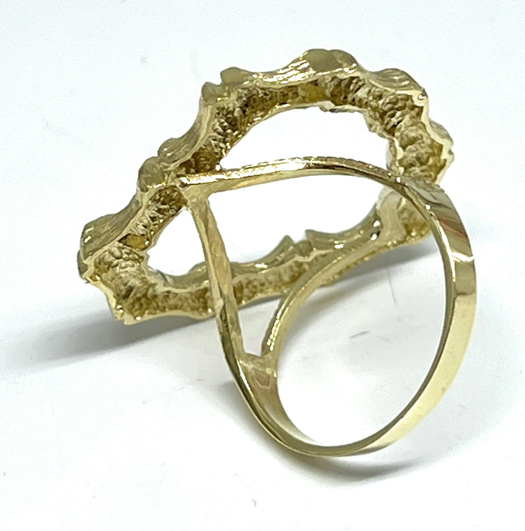 10k Solid Gold Yellow Classic BAMBOO Heart Ring