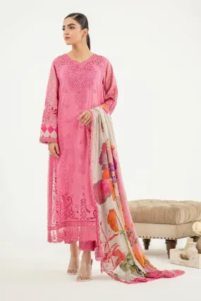 3-Pc Charizma Unstitched Embroidered Lawn With Printed Chiffon Dupatta RM3-17