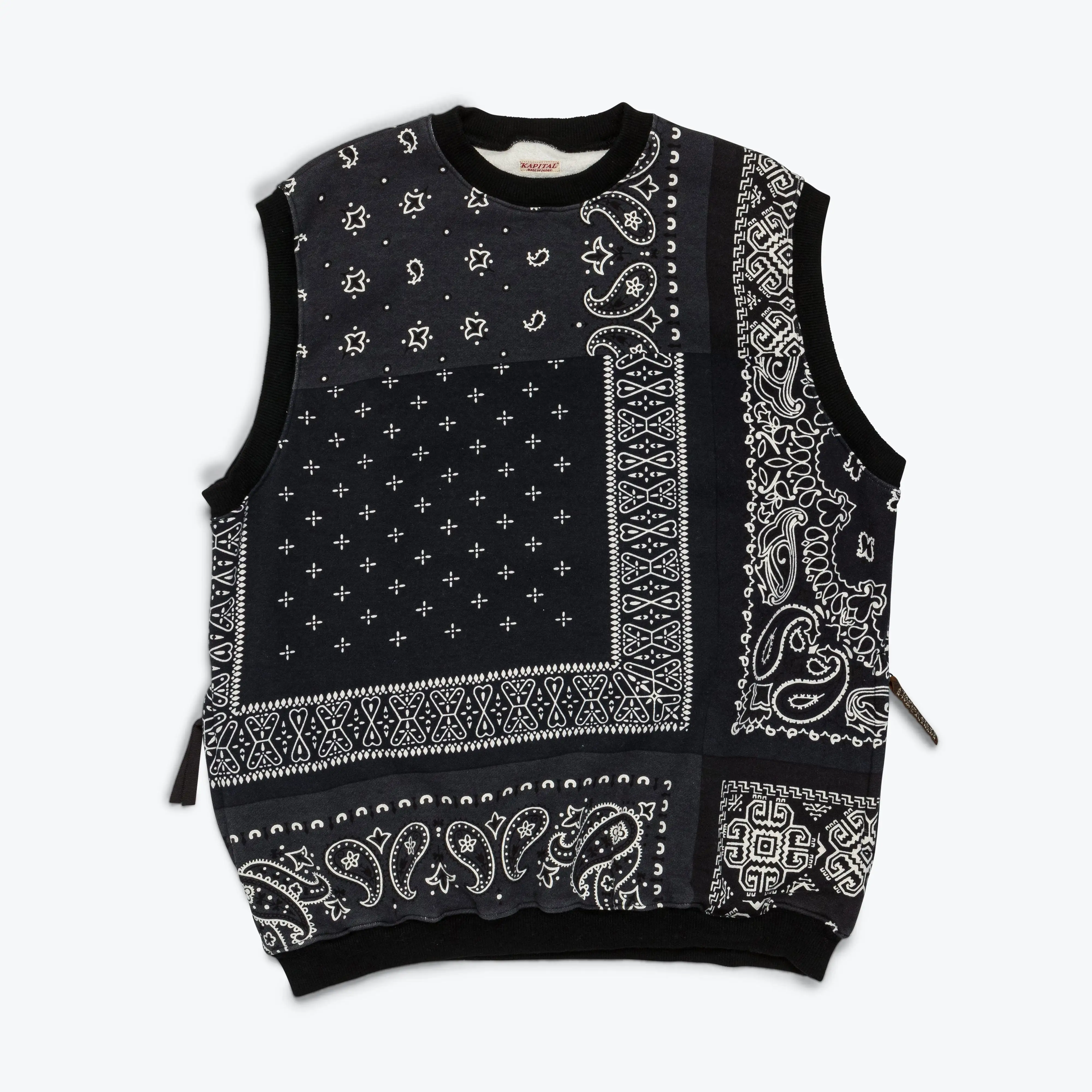 30/-SWT Knit Bandana BIG Vest - Black