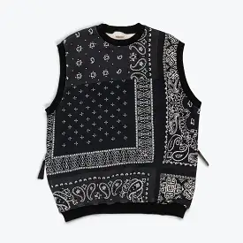 30/-SWT Knit Bandana BIG Vest - Black