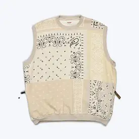 30/-SWT Knit Bandana BIG Vest - Ecru