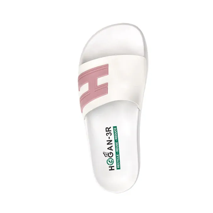 3R RECYCLED RUBBER SLIPPERS Woman White Pink