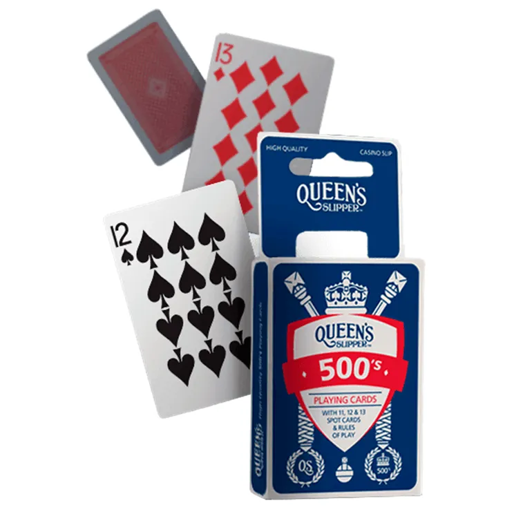 6 Decks Queen's Slipper 500's Playing Cards Blue/Red Bulk 500