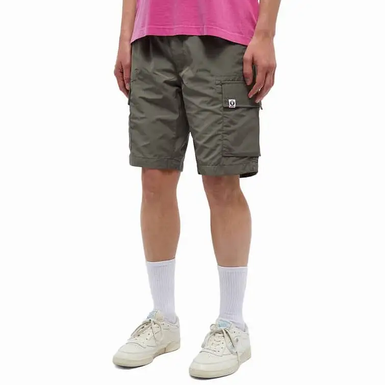 AAPE By Bathing Ape Badge Cargo Shorts Khaki [6949]