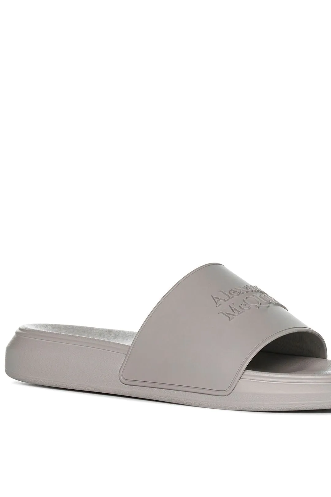 Alexander McQueen Logo Embossed Slip-On Slides