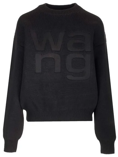 Alexander Wang  |Crew Neck Casual Style Long Sleeves Logo V-neck & Crew neck