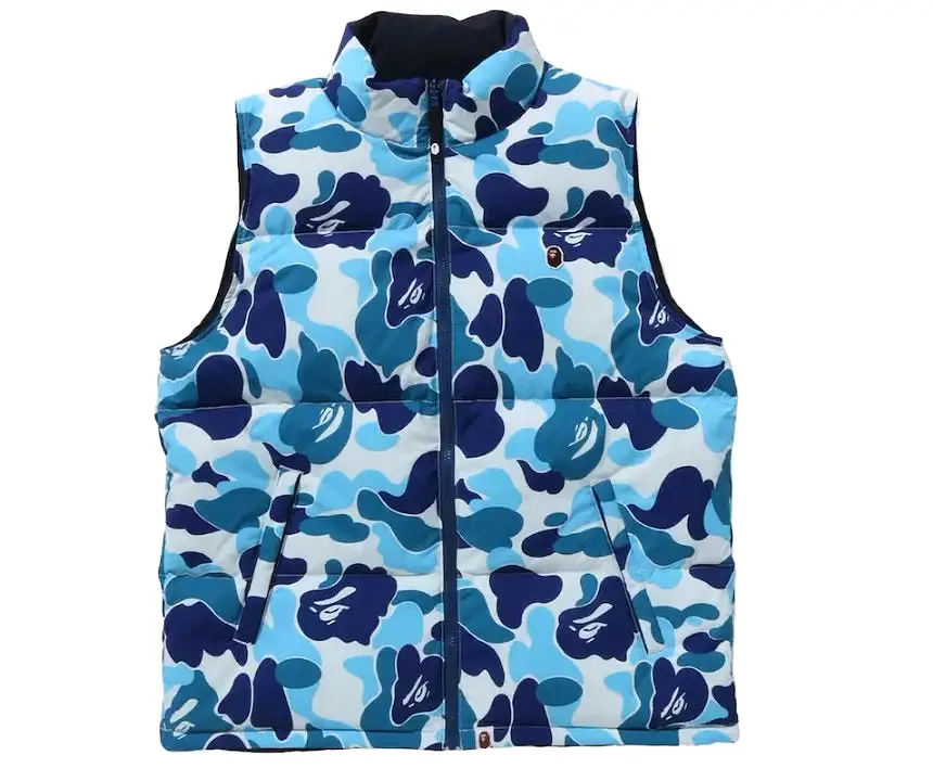 BAPE ABC CAMO REVERSIBLE DOWN VEST BLUE