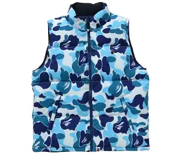 BAPE ABC CAMO REVERSIBLE DOWN VEST BLUE