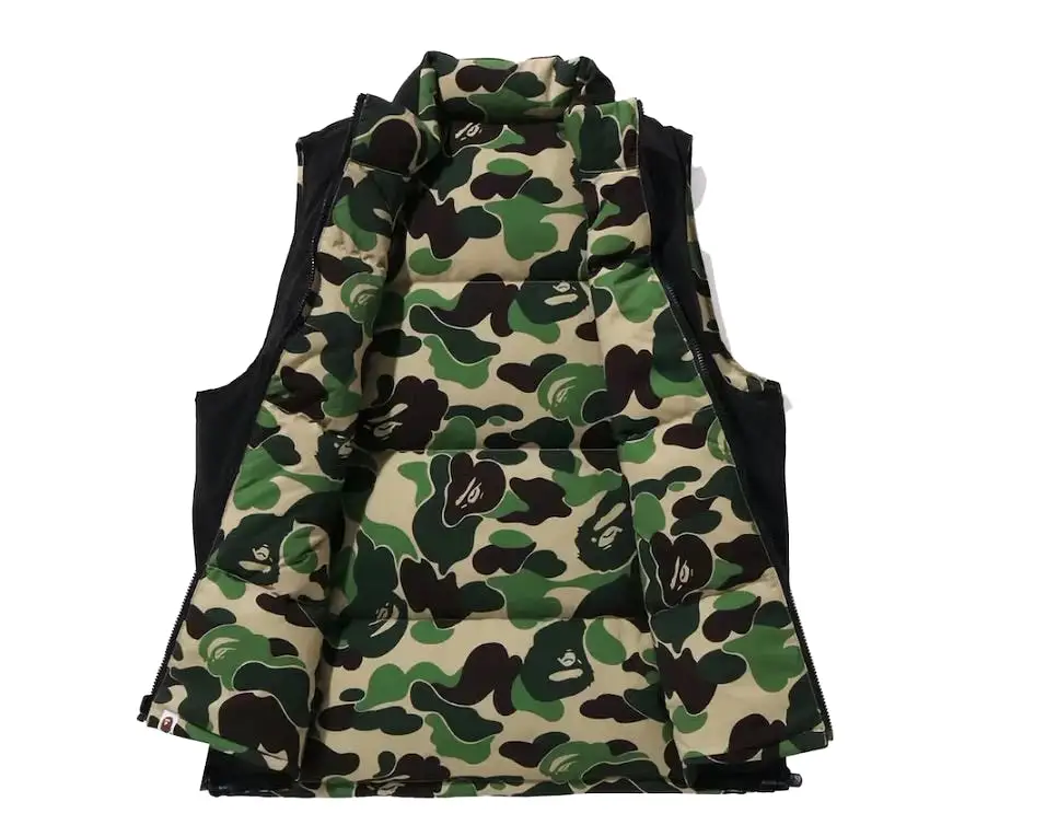 BAPE ABC CAMO REVERSIBLE DOWN VEST GREEN