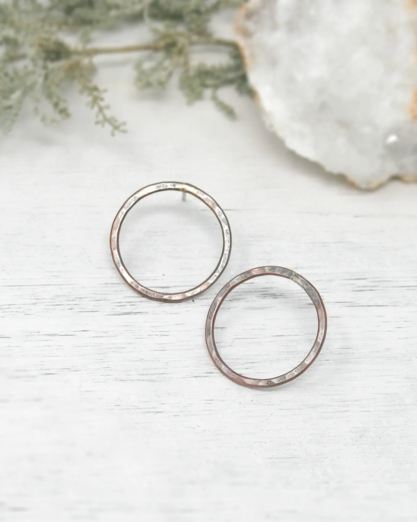 Basic hoop stud earrings- Medium [ready to ship]