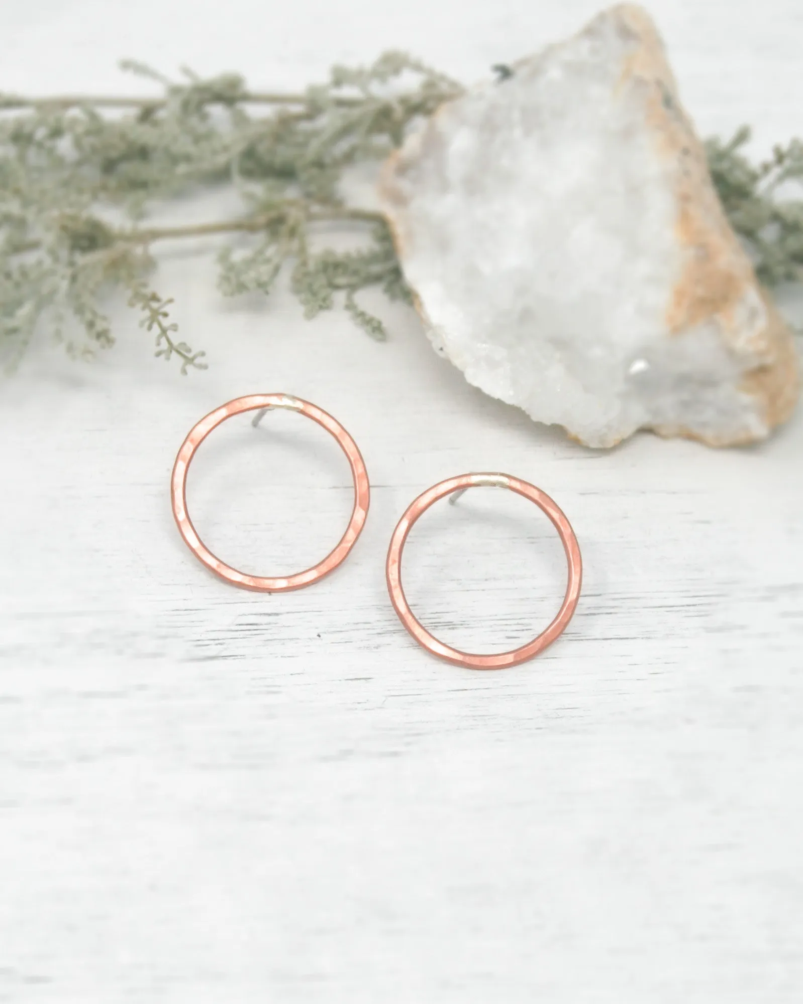 Basic hoop stud earrings- Medium [ready to ship]