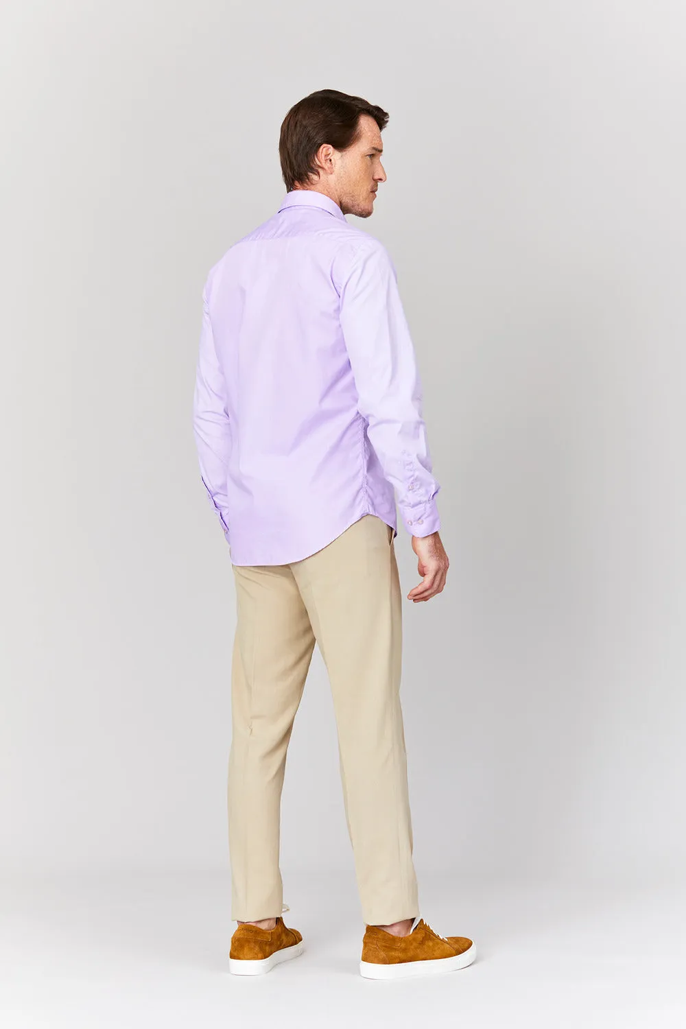 basic lilac cotton muslin shirt