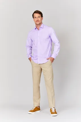 basic lilac cotton muslin shirt