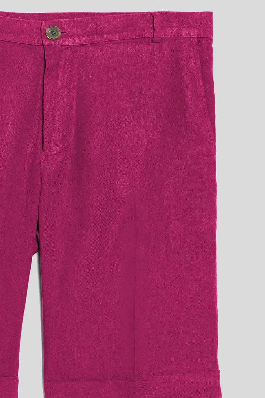 basic linen bermuda shorts fuxia