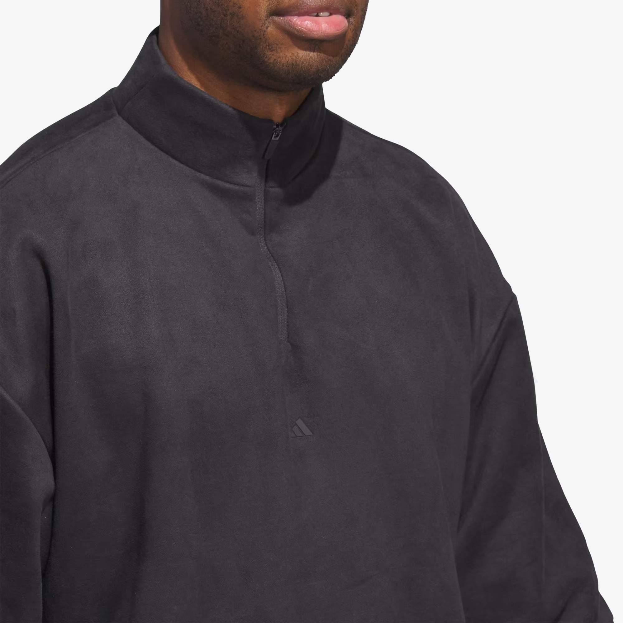 BASKETBALL SUEDED 3/4 HALF-ZIP SWEATSHIRT 'CARBON'