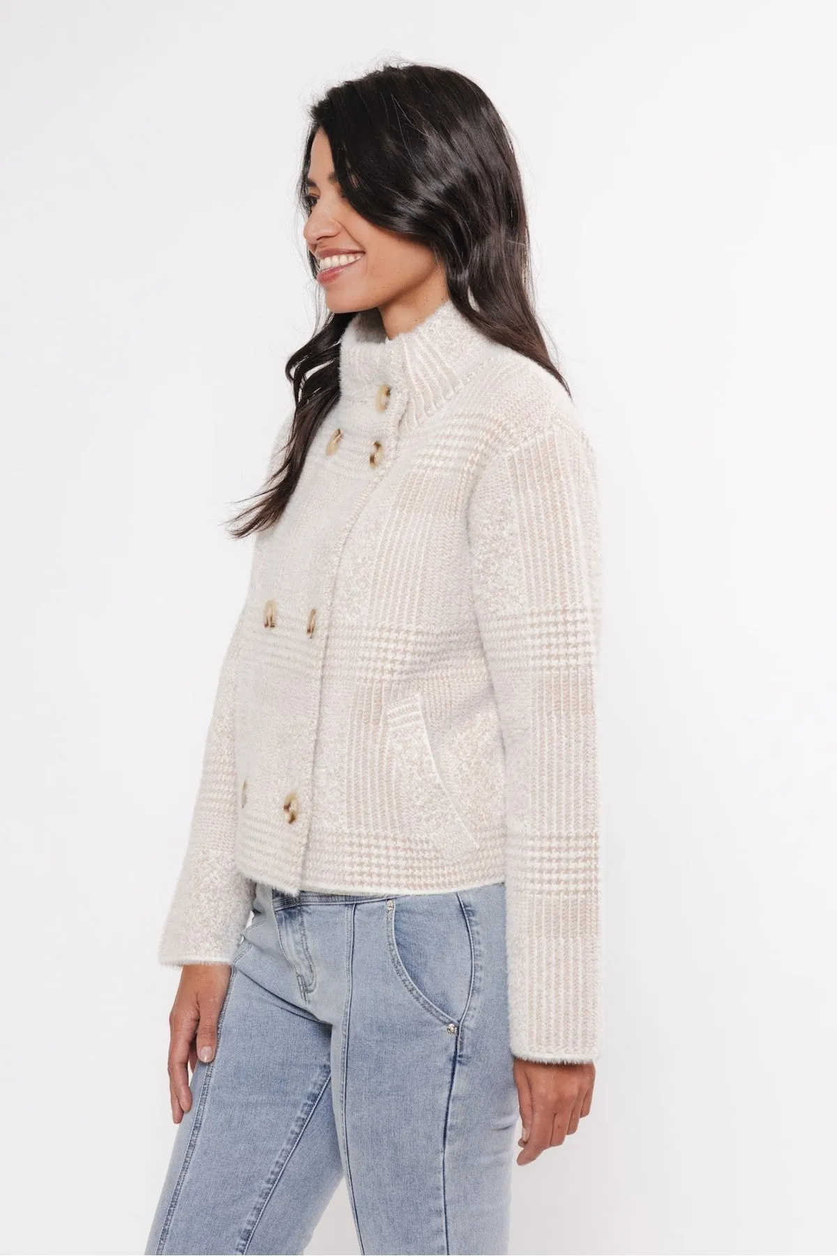 Beth Short Double Breasted Knit Jacket