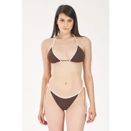 Bikini triangolo Donna Marrone