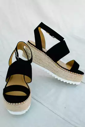 Black Suede Platform Sandal