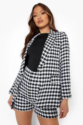 Boucle Dogtooth Fitted Blazer