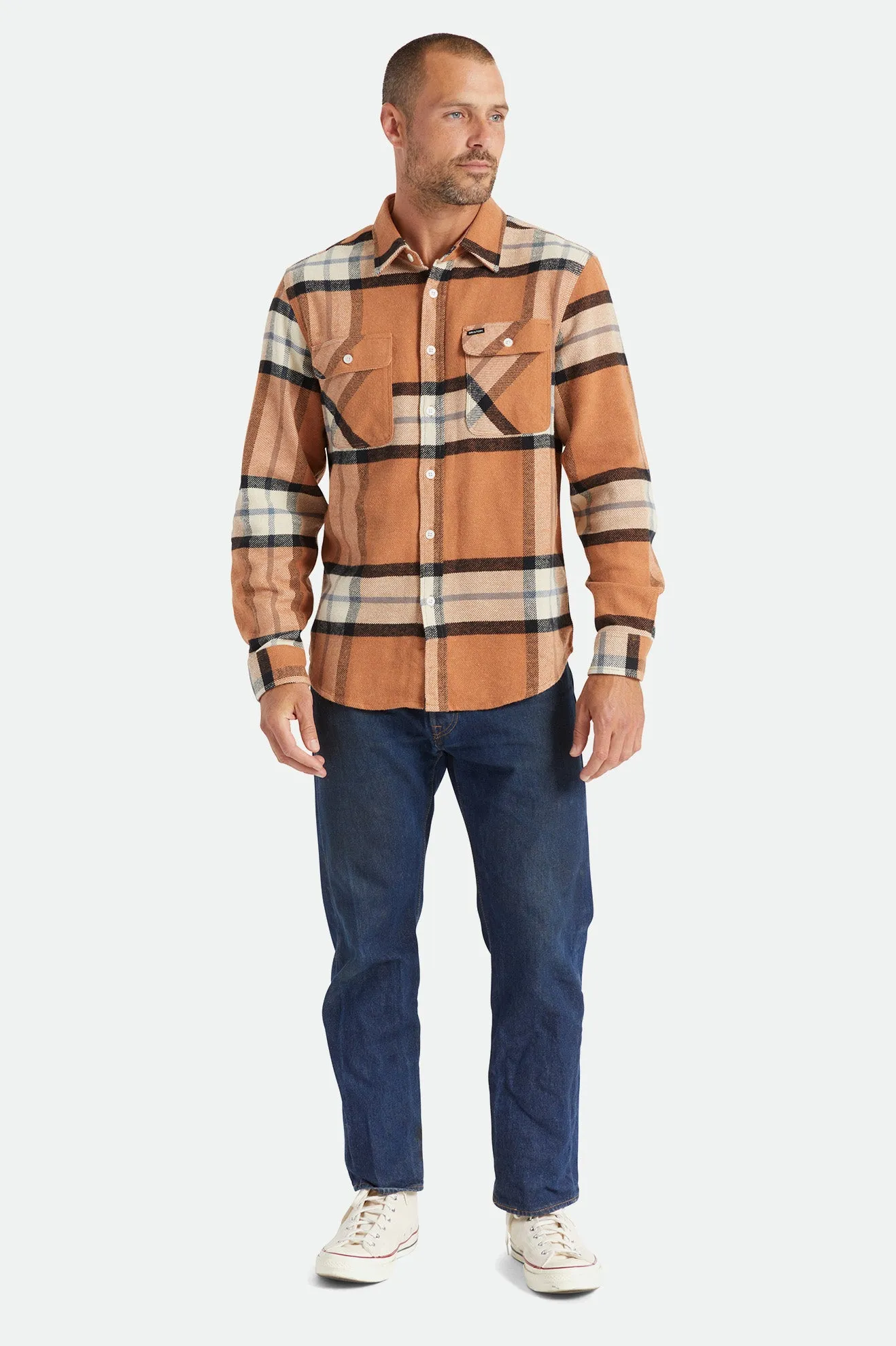 Bowery L/S Flannel - Mocha Plaid