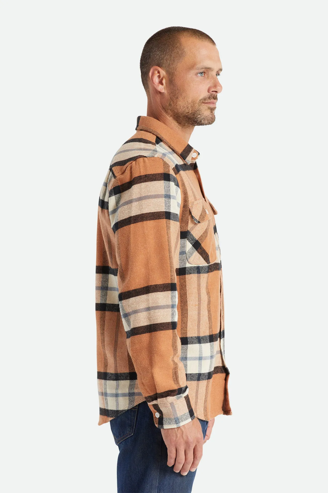 Bowery L/S Flannel - Mocha Plaid