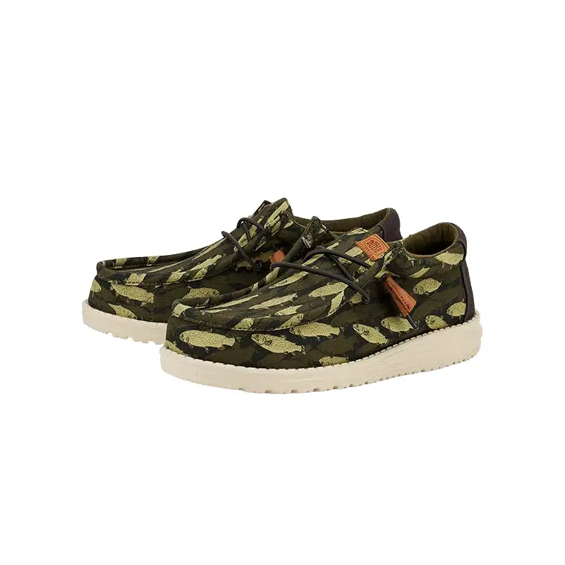 Boys Wally Fish Camo Olive