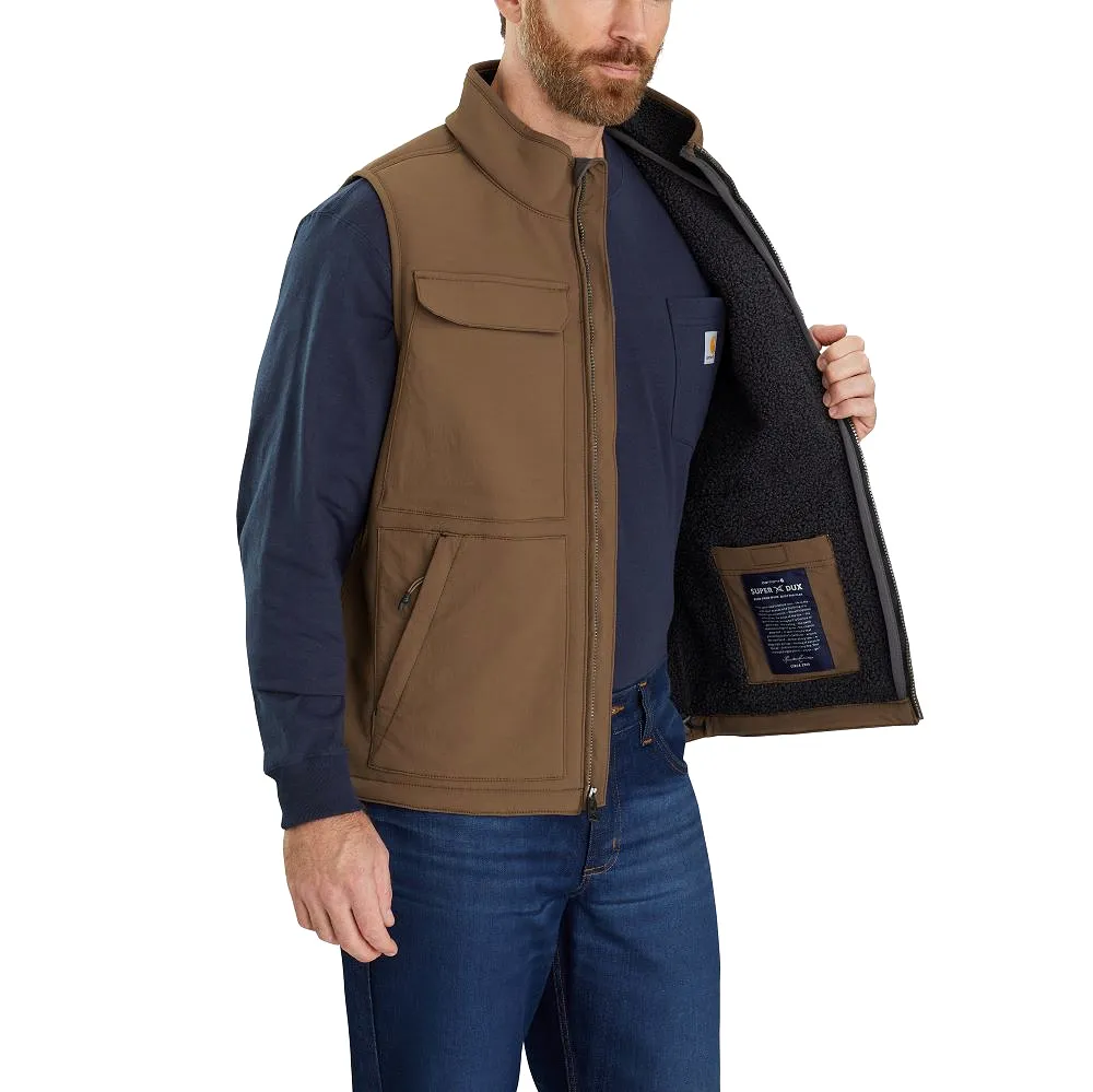 'Carhartt' Men's Super Dux Relaxed Fit Sherpa Lined Vest - Coffee