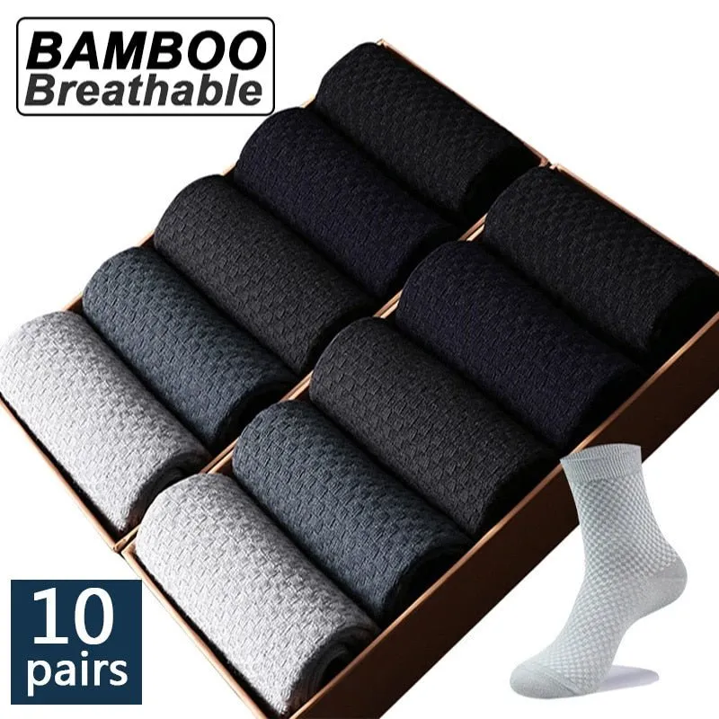 Chaussettes en fibre de bambou / lot de 10 pairs pour homme ZTOET - Bamboo