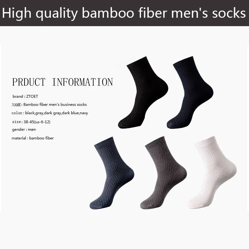 Chaussettes en fibre de bambou / lot de 10 pairs pour homme ZTOET - Bamboo