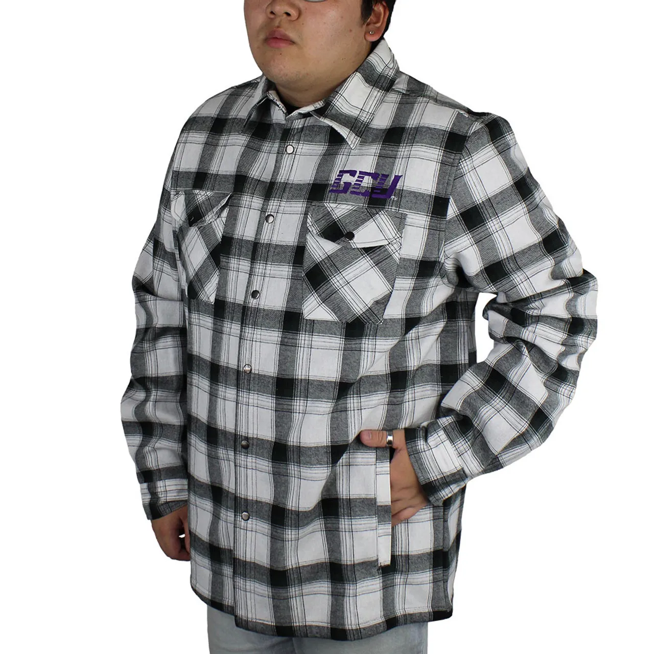 Colossuem Mens Black and White GCU Heavyweight Flannel