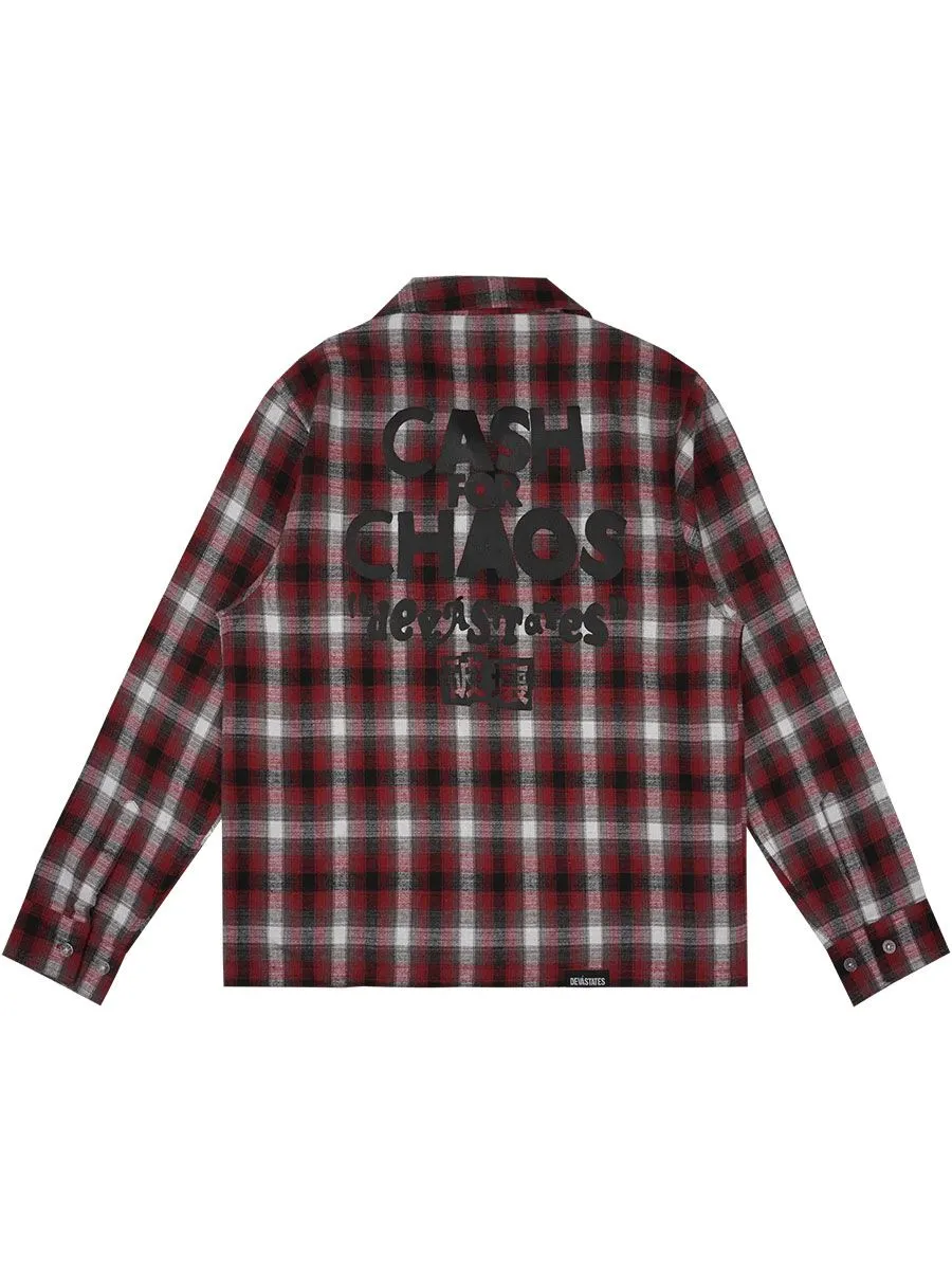 DEVÁ STATES Malcolm Zip Up Flannel Shirt - Red