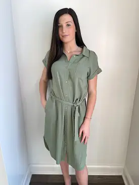 Dixon Button Up Linen Dress