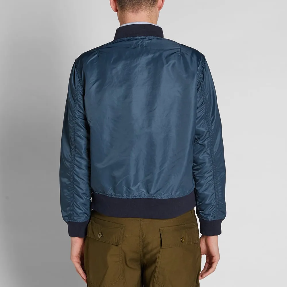 Engineered Garments Aviator JacketNavy Flight Sateen