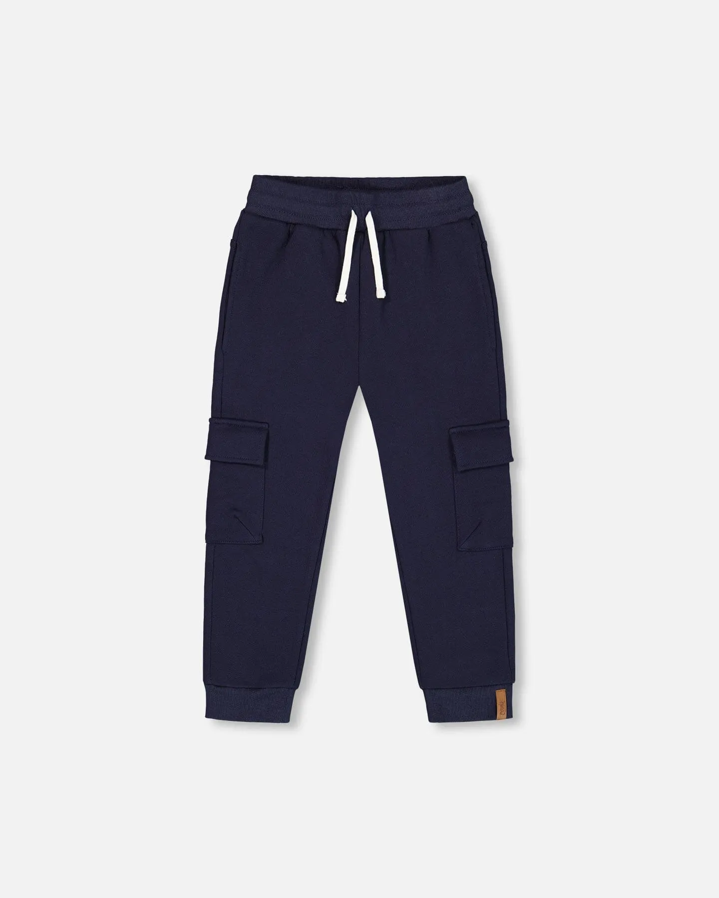 Fleece Sweatpants With Cargo Pockets Navy