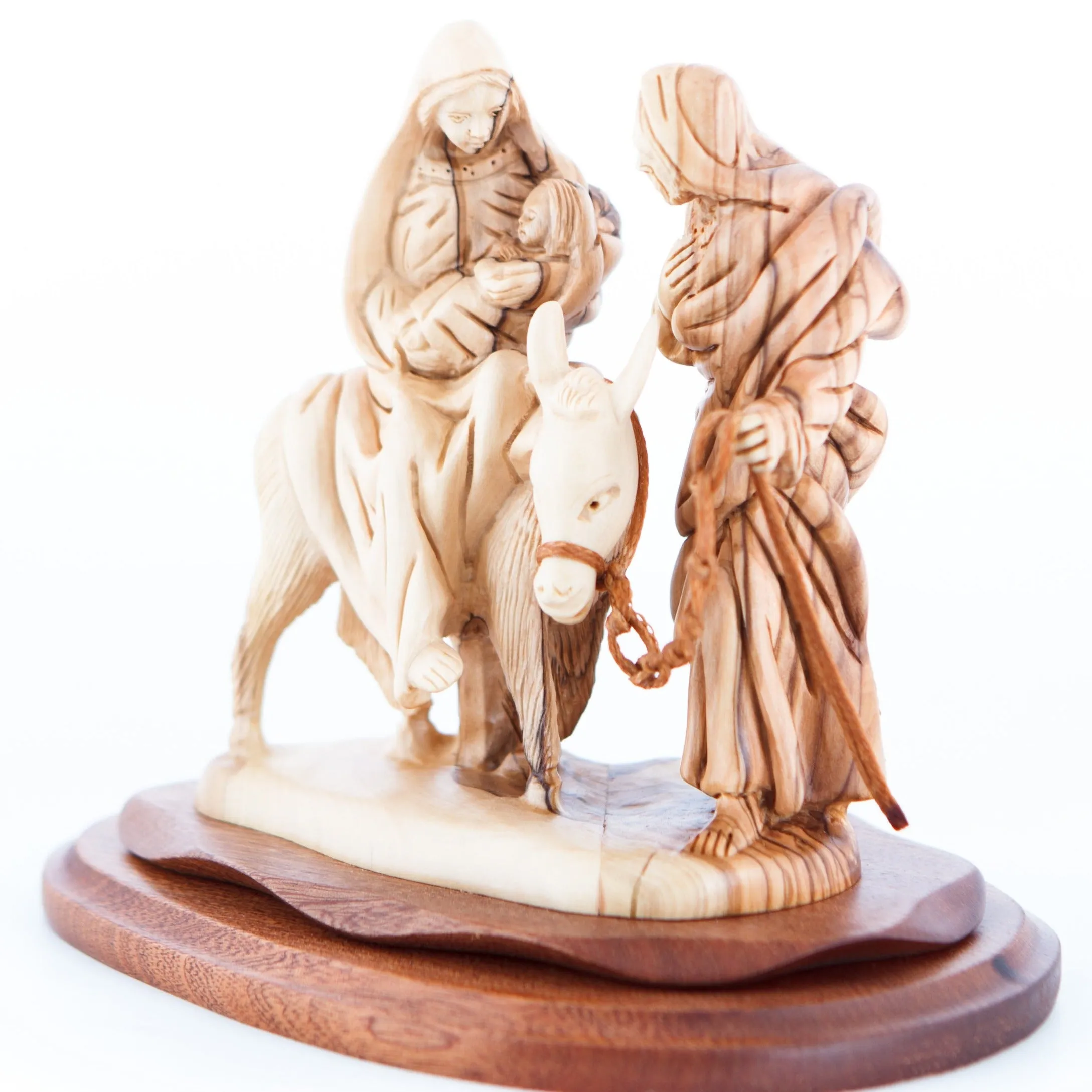 Flight into Egypt, 6.7 Carved Wooden Sculpture