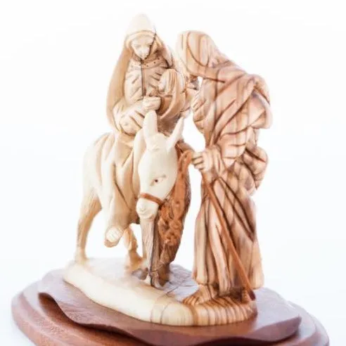 Flight into Egypt, 6.7 Carved Wooden Sculpture