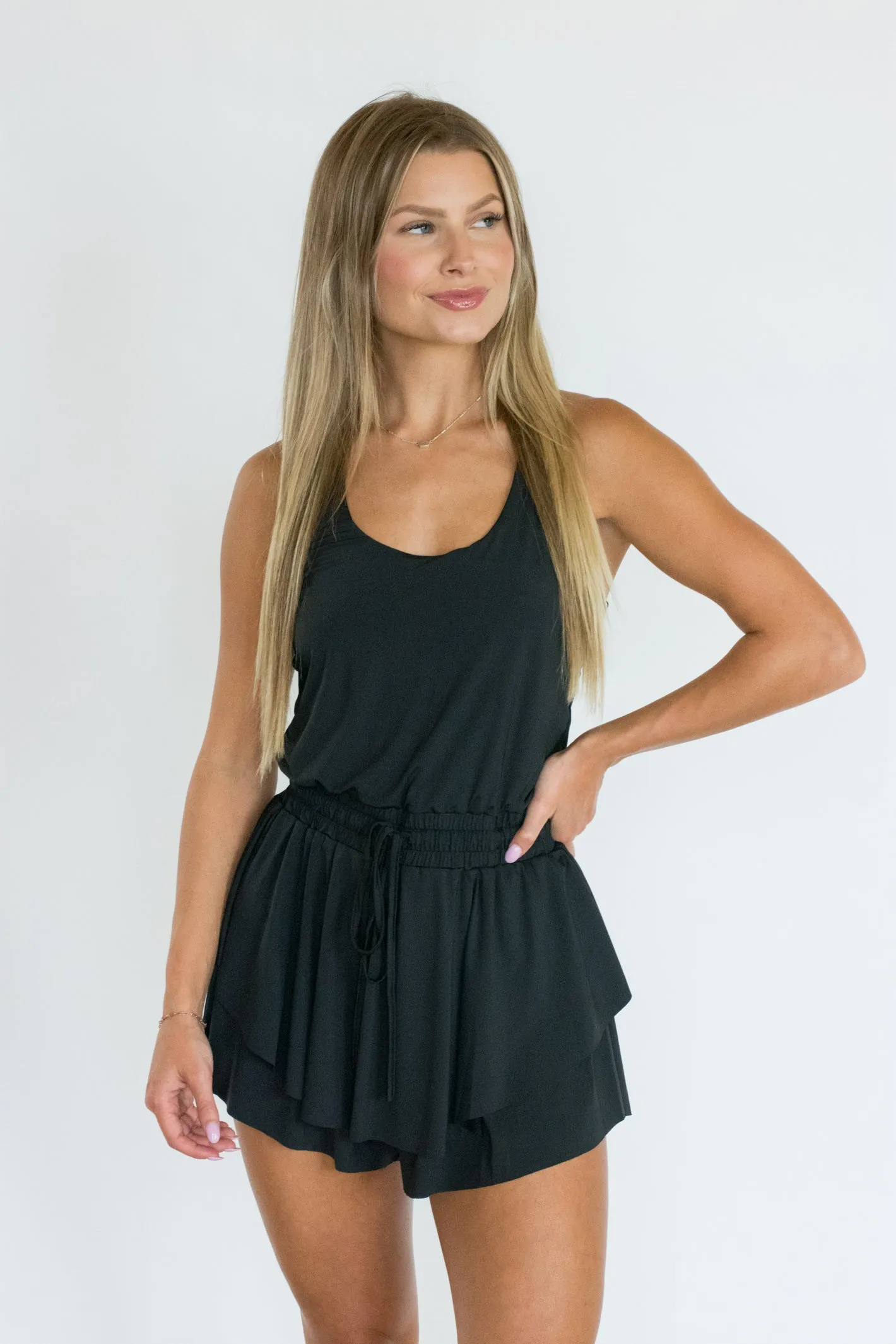 Flight Mode Black Athletic Romper