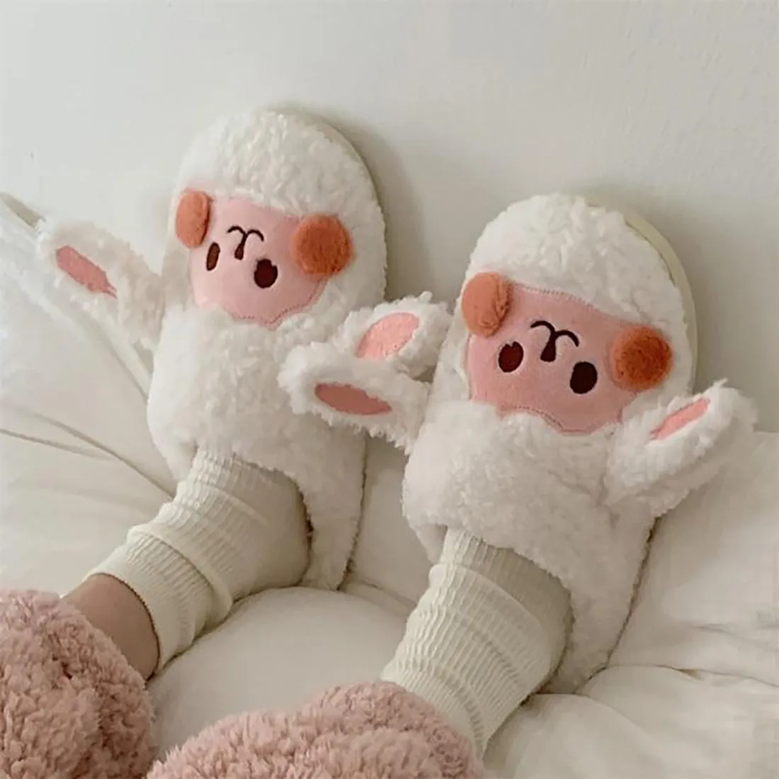 Goat Sheep Kawaii Fluffy Slipper MK18646