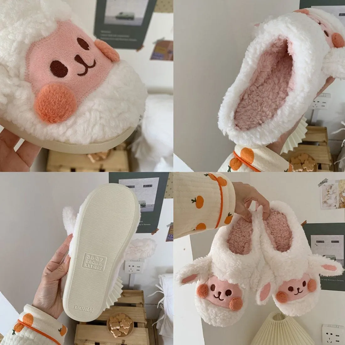 Goat Sheep Kawaii Fluffy Slipper MK18646