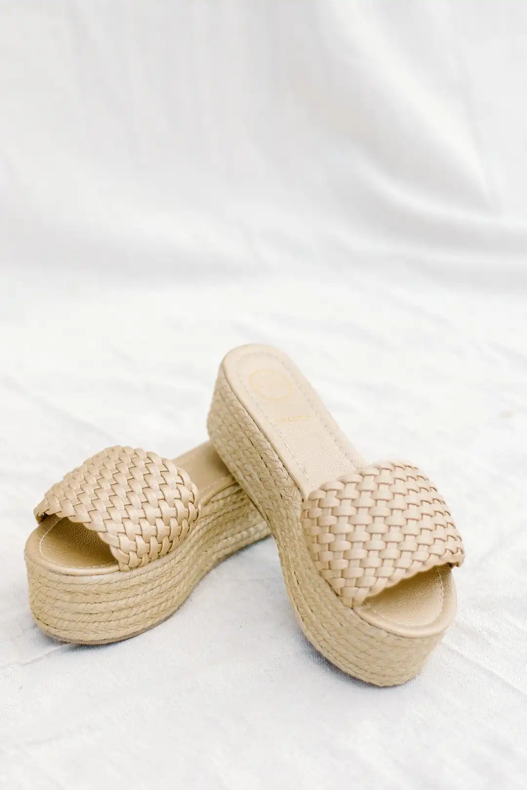 Gold Woven Platform Sandal