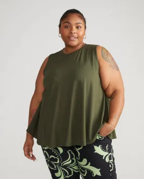 Heatwave Divine Jersey Flared Tank - Nori