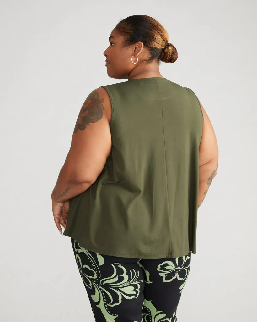 Heatwave Divine Jersey Flared Tank - Nori