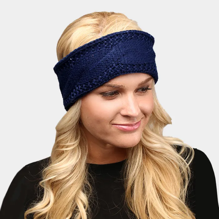 iLLASPARKZ Twisted Tiny Sequin Soft Knit Headband