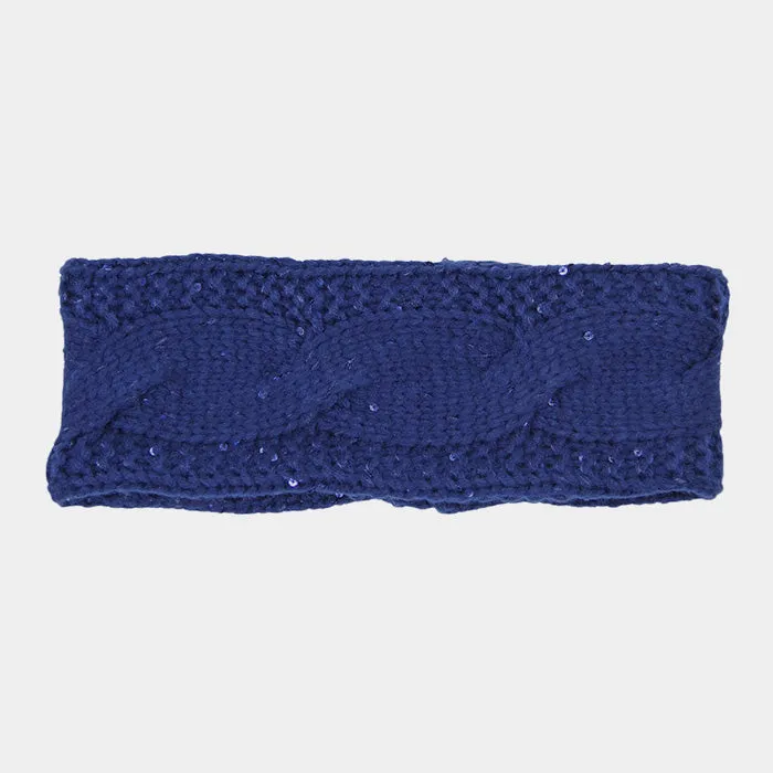 iLLASPARKZ Twisted Tiny Sequin Soft Knit Headband