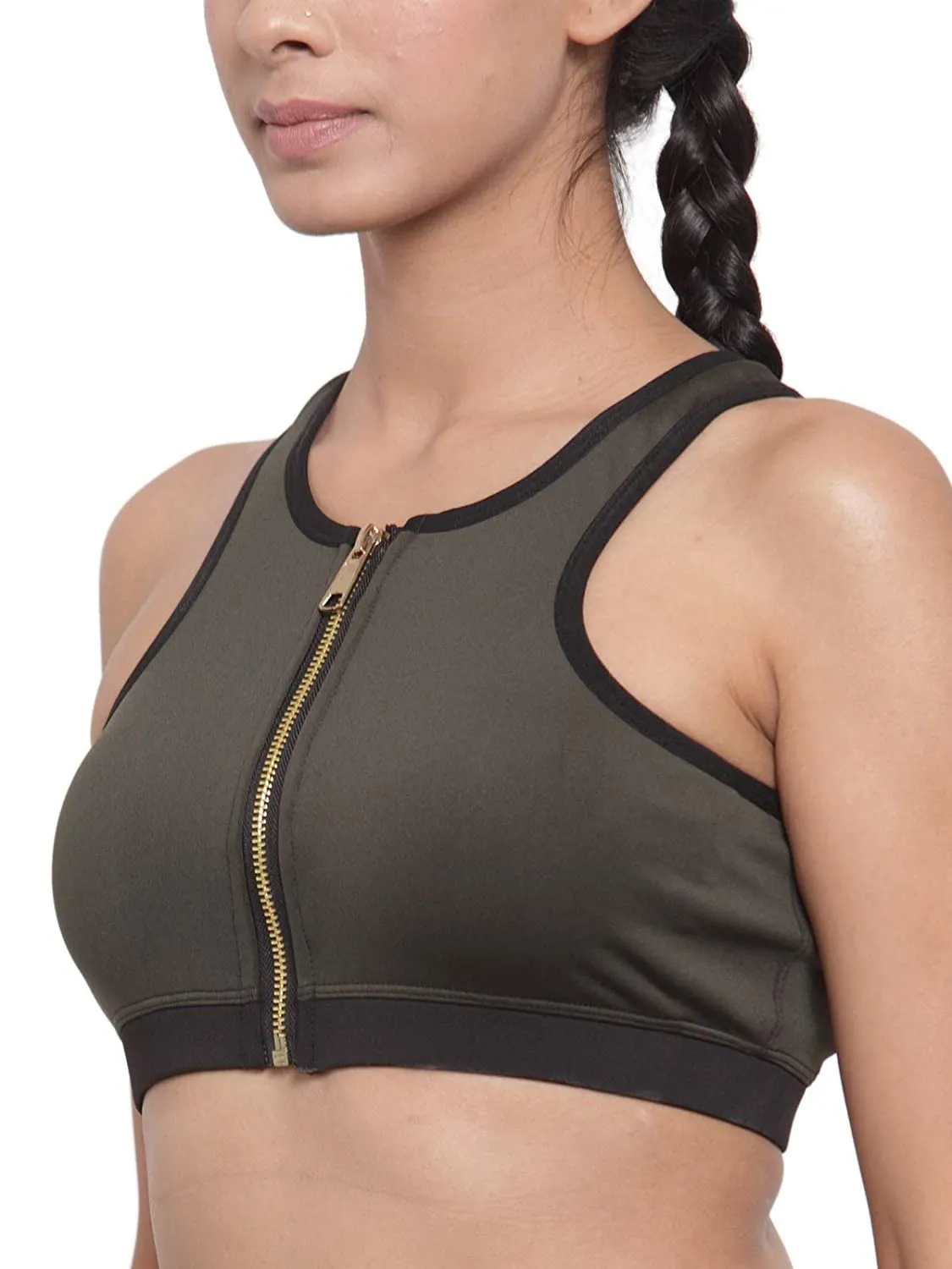 Invincible Women's Front Zip Sports Bra