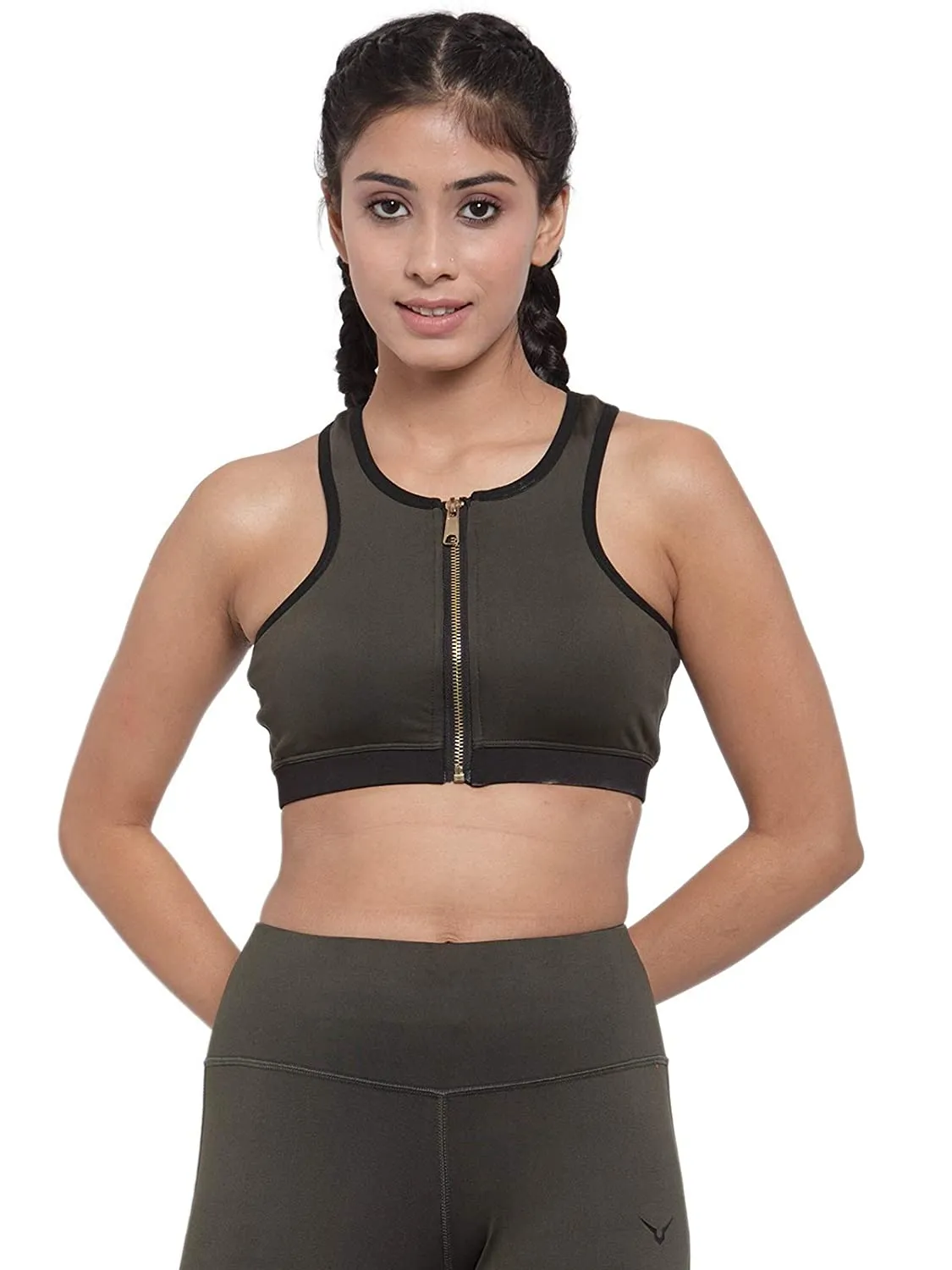 Invincible Women's Front Zip Sports Bra