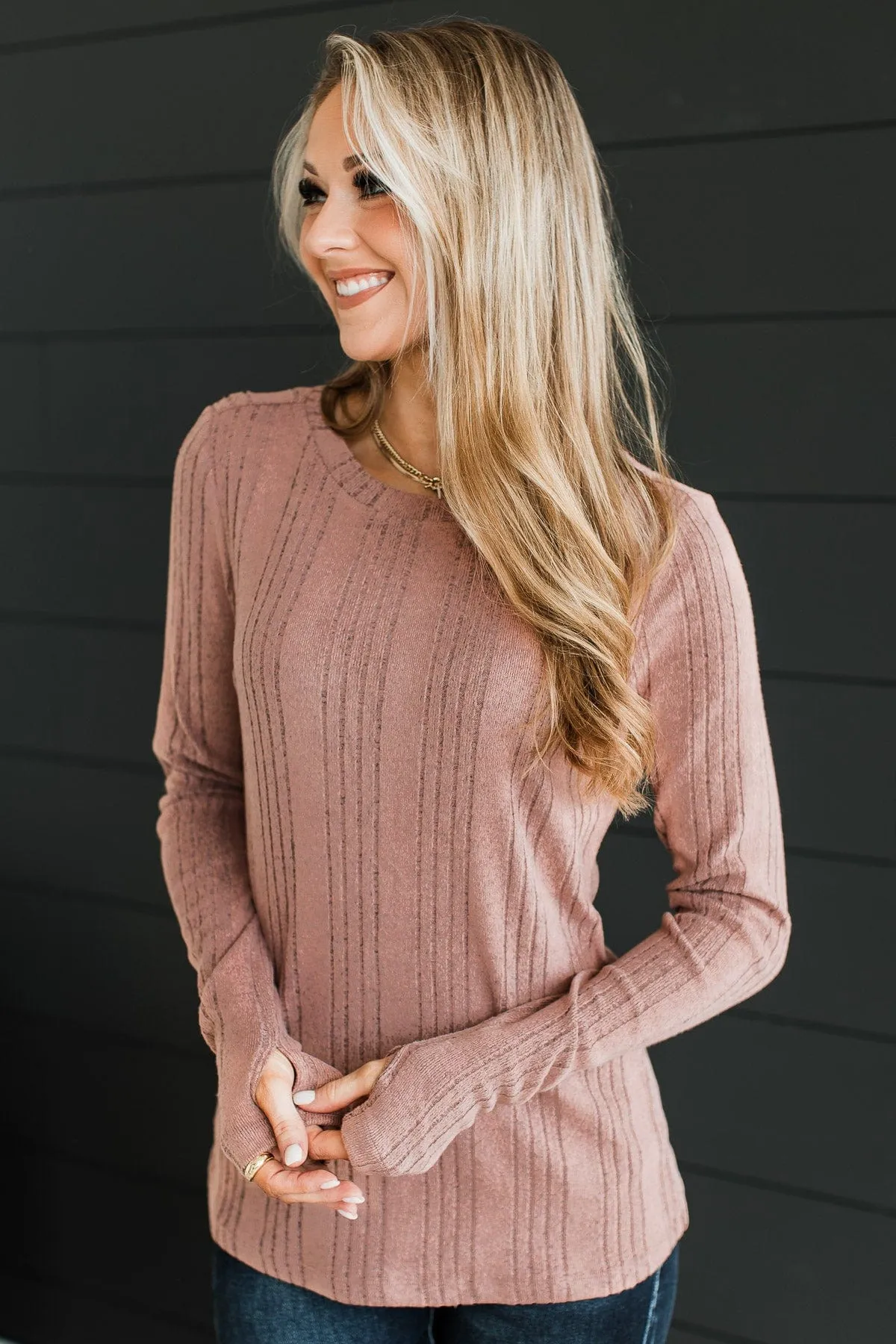 It's Been Lovely Knit Top- Dusty Rose