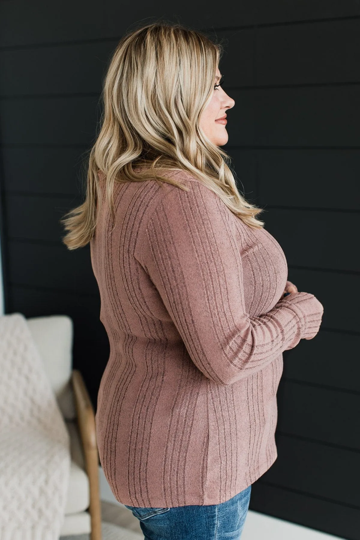 It's Been Lovely Knit Top- Dusty Rose