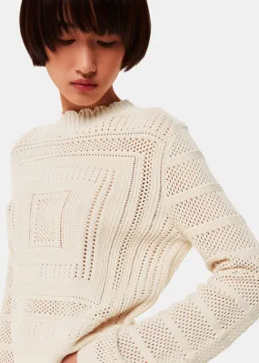 Ivory Crochet Detail Knit