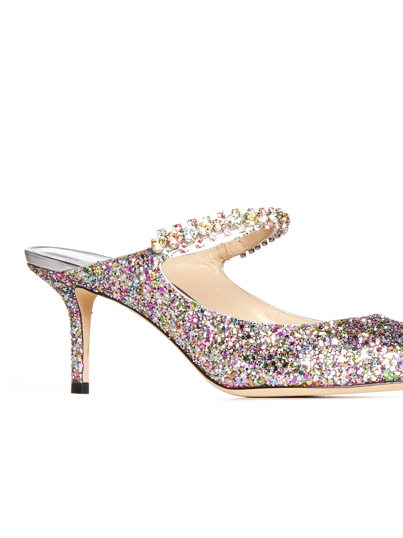 Jimmy Choo Bing 65 Pointed Toe Glitter Mules